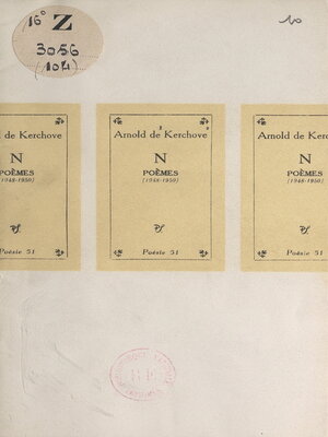 cover image of N, poèmes (1948-1950)